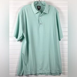 Footjoy Dot Print Gold Shirt size Large lime Green